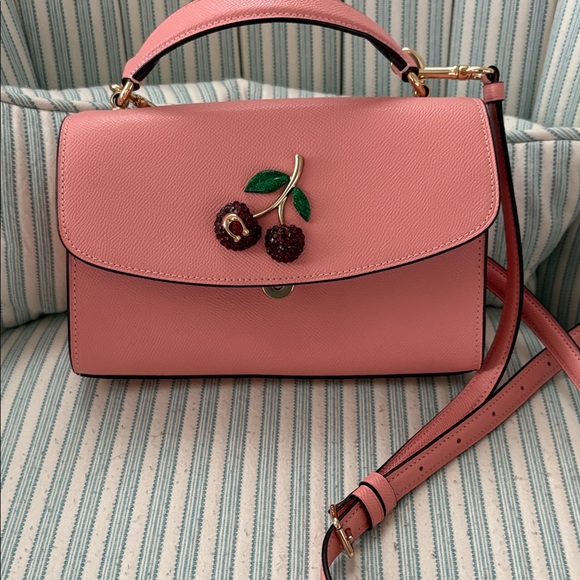 Coach Handbags - Coach Tilly Satchel Pink Crossbody Bag with Cherry Detail
